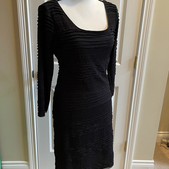 NWT Max Studio Three Quarter Sleeve Black Dress - Picture 1 of 15